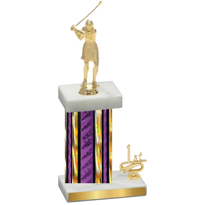 Accented Single Purple Glacier First Place Golf Trophy