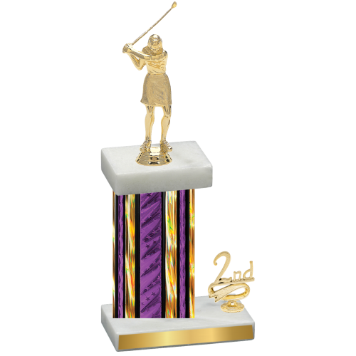 Accented Single Purple Glacier Second Place Golf Trophy