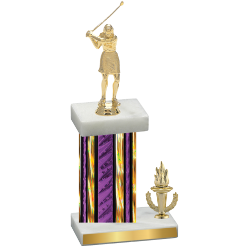 Accented Single Purple Glacier Victory Golf Trophy