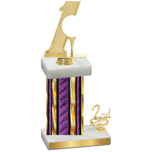 Accented Single Purple Glacier Second Place Golf Trophy