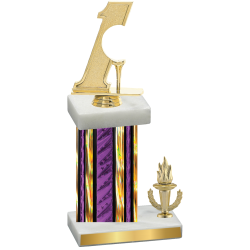 Accented Single Purple Glacier Victory Golf Trophy