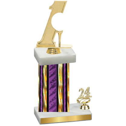 Accented Single Purple Glacier Year Golf Trophy