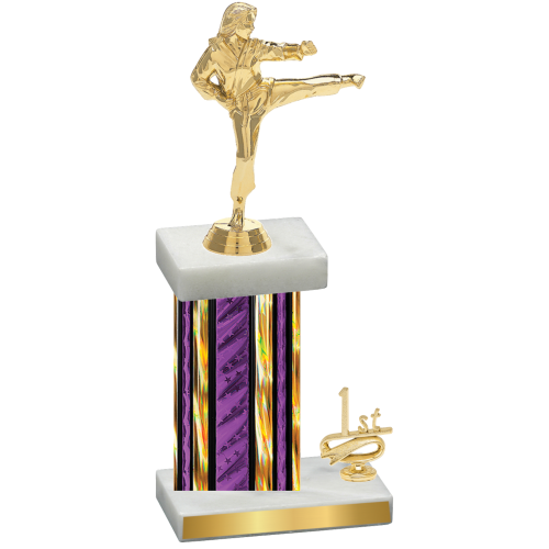 Accented Single Purple Glacier First Place Karate Trophy