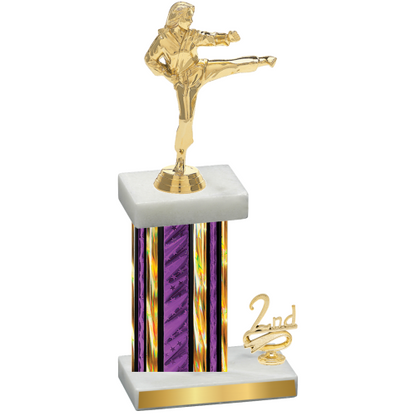 Accented Single Purple Glacier Second Place Karate Trophy