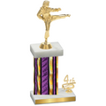 Accented Single Purple Glacier Fourth Place Karate Trophy