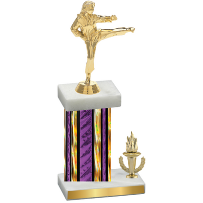 Accented Single Purple Glacier Victory Karate Trophy