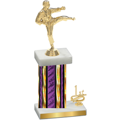 Accented Single Purple Glacier First Place Karate Trophy