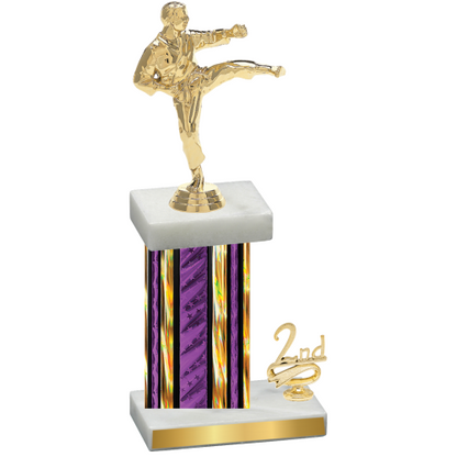 Accented Single Purple Glacier Second Place Karate Trophy