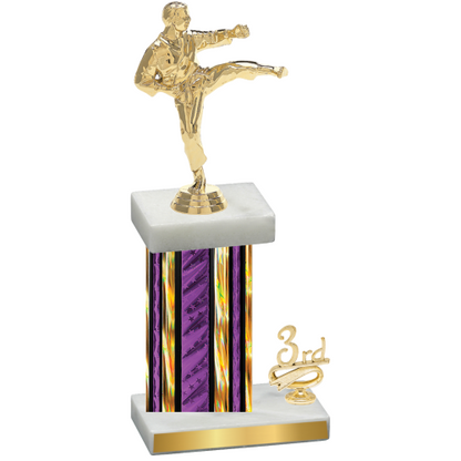 Accented Single Purple Glacier Third Place Karate Trophy