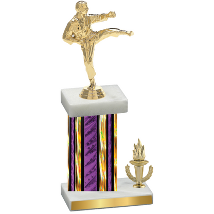 Accented Single Purple Glacier Victory Karate Trophy