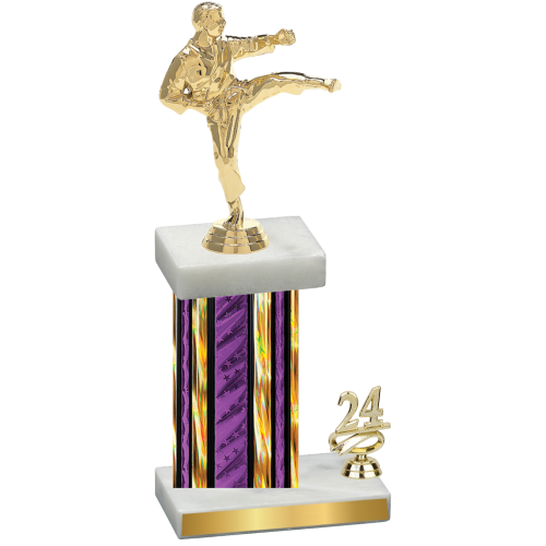 Accented Single Purple Glacier Year Karate Trophy