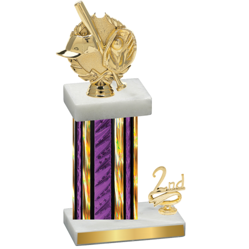 Accented Single Purple Glacier Second Place Baseball Trophy