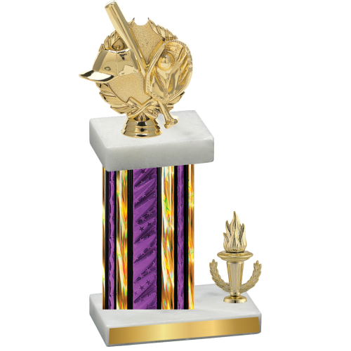 Accented Single Purple Glacier Victory Baseball Trophy