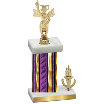 Accented Single Purple Glacier Victory Academics Trophy