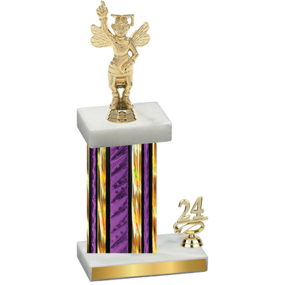 Accented Single Purple Glacier Year Academics Trophy