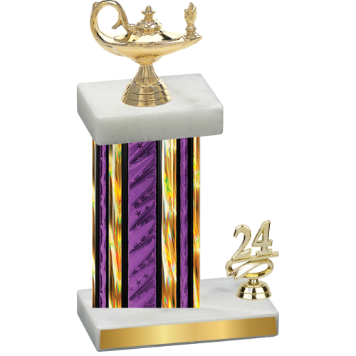 Accented Single Purple Glacier Year Academics Trophy