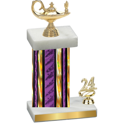 Accented Single Purple Glacier Year Academics Trophy