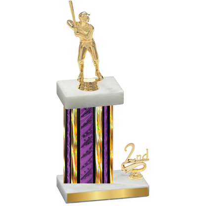 Accented Single Purple Glacier Second Place Baseball Trophy