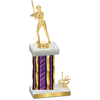 Accented Single Purple Glacier First Place Softball Trophy