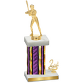 Accented Single Purple Glacier Second Place Softball Trophy