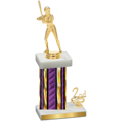 Accented Single Purple Glacier Second Place Softball Trophy