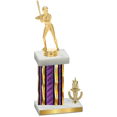 Accented Single Purple Glacier Victory Softball Trophy