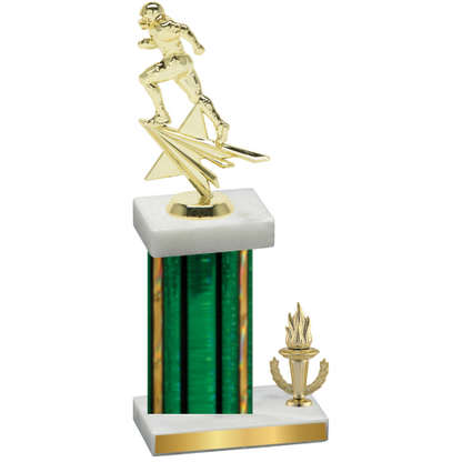 Accented Single Green Glacier Victory Football Trophy