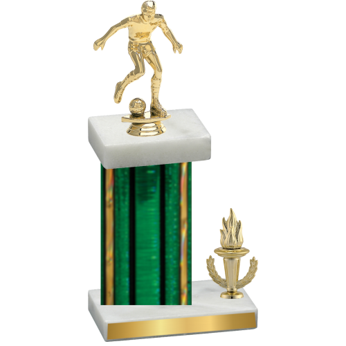 Accented Single Green Glacier Victory Soccer Trophy