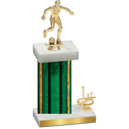 Accented Single Green Glacier First Place Soccer Trophy