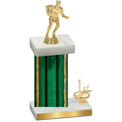 Accented Single Green Glacier First Place Rugby Trophy