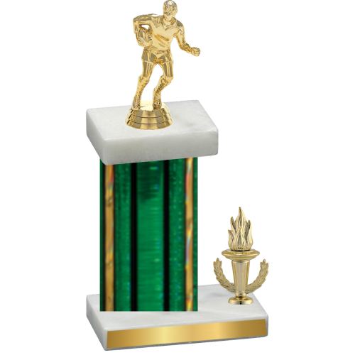 Accented Single Green Glacier Victory Rugby Trophy