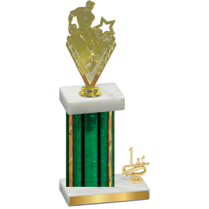 Accented Single Green Glacier First Place Rugby Trophy