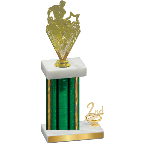 Accented Single Green Glacier Second Place Rugby Trophy