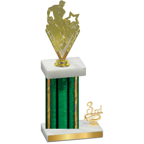 Accented Single Green Glacier Third Place Rugby Trophy
