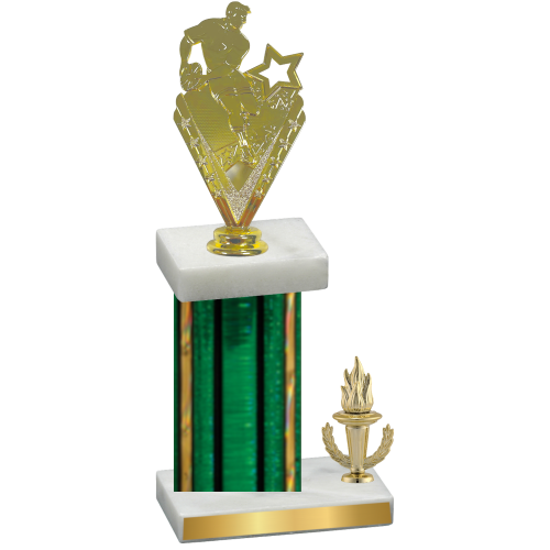 Accented Single Green Glacier Victory Rugby Trophy