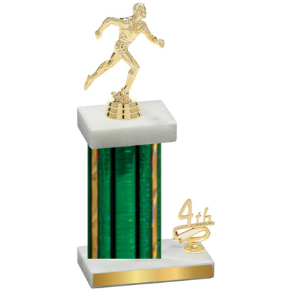 Accented Single Green Glacier Fourth Place Running Trophy