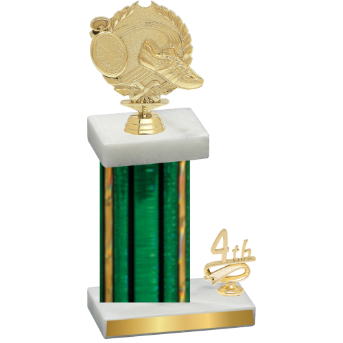 Accented Single Green Glacier Fourth Place Running Trophy