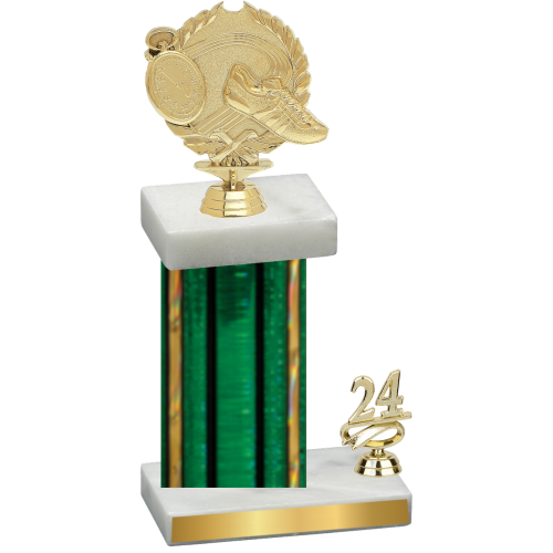 Accented Single Green Glacier Year Running Trophy