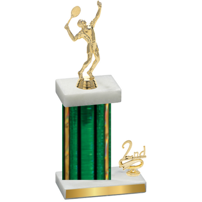 Accented Single Green Glacier Second Place Tennis Trophy