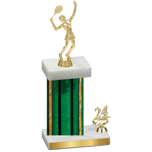 Accented Single Green Glacier Year Tennis Trophy