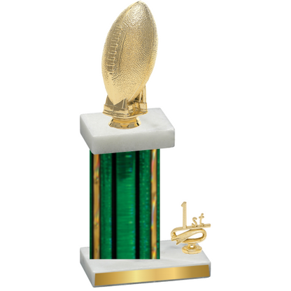 Accented Single Green Glacier First Place Football Trophy