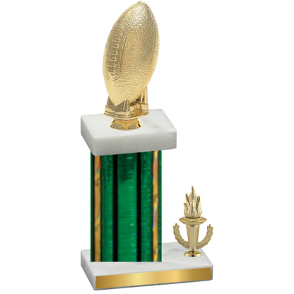 Accented Single Green Glacier Victory Football Trophy