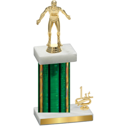 Accented Single Green Glacier First Place Wrestling Trophy