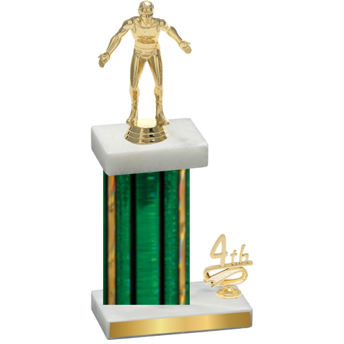 Accented Single Green Glacier Fourth Place Wrestling Trophy