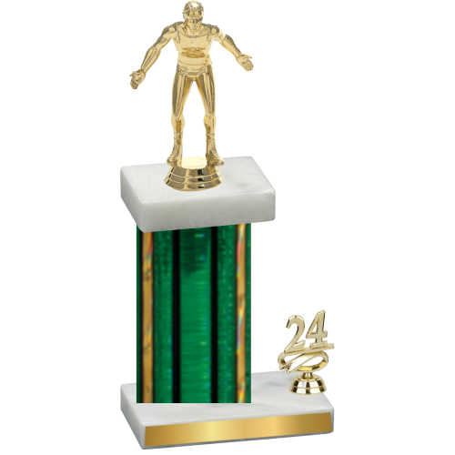 Accented Single Green Glacier Year Wrestling Trophy