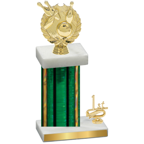 Accented Single Green Glacier First Place Bowling Trophy