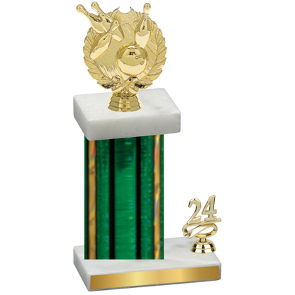 Accented Single Green Glacier Year Bowling Trophy