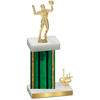 Accented Single Green Glacier First Place Volleyball Trophy