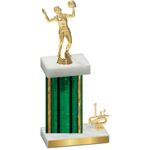 Accented Single Green Glacier First Place Volleyball Trophy