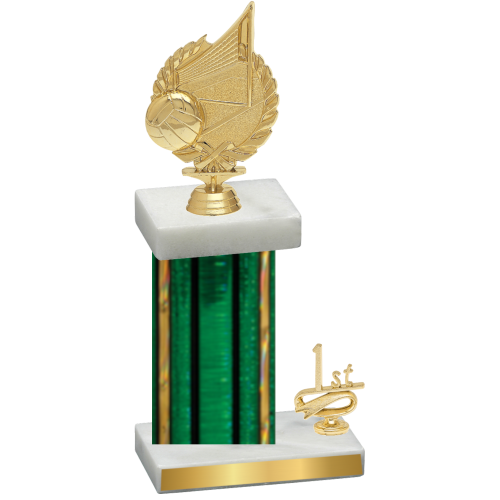Accented Single Green Glacier First Place Volleyball Trophy